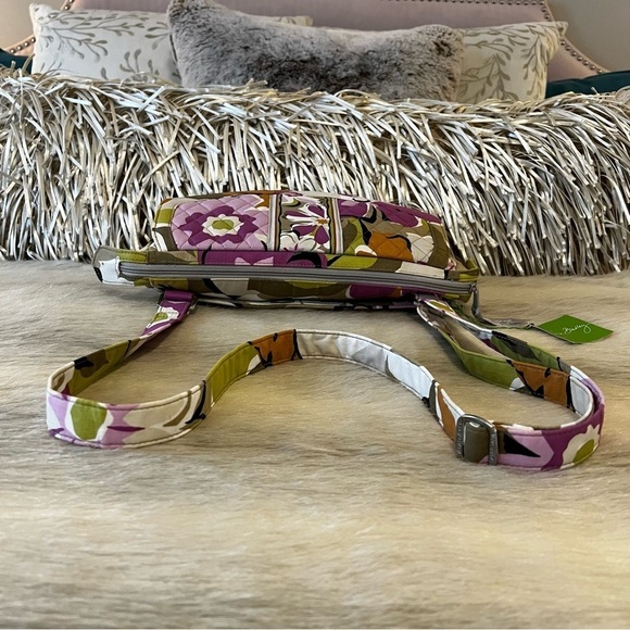 New VERA BRADLEY Portobello Road Tech Tote Crossbody Green Purple Floral 2012 - Picture 10 of 14